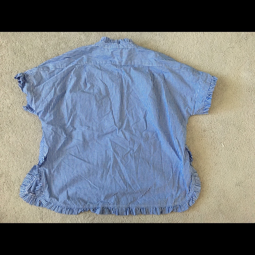 J.Crew Ruffle Trim Popover Short Sleeve Shirt - Picture 3 of 7